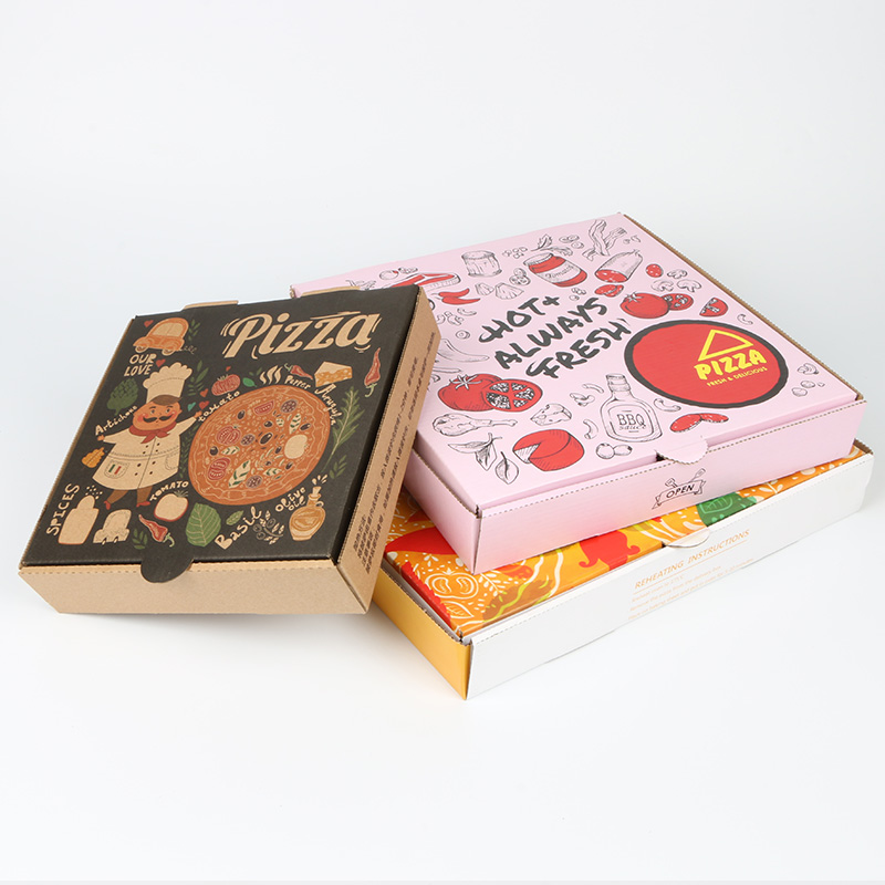 16 inch pizza boxFood grade flute corrugated custom printed size caja para pizza design cardboard carton pizza box