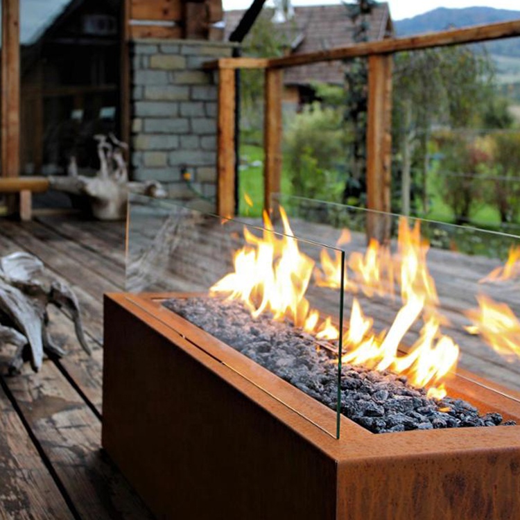 Outdoor Backyard Garden Heater Wood Burning Corten Steel Woodfired Fireplace