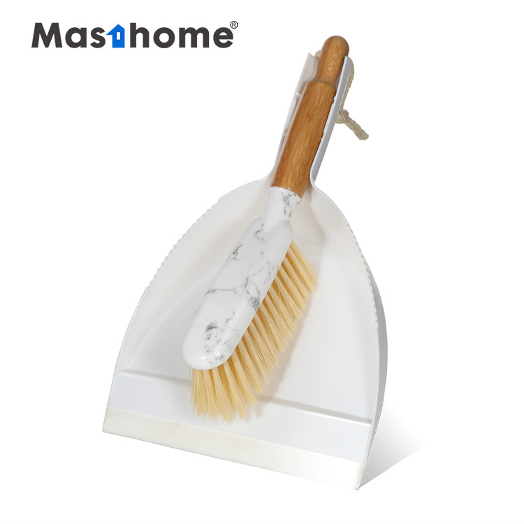 Пластмассовое ведро Masthome с деревянной ручкой и щеткой для мусора