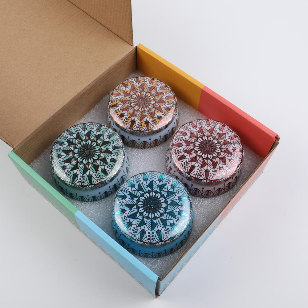 2021 Private Label Gift Box Decorative Unique Candle Holder Tin Soy Wax Scented Candle Jar with Box