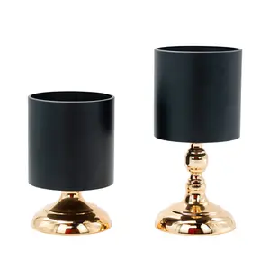 Производитель, Современная декоративная Золотая черная цилиндрическая ваза для свадебной цветочной композиции