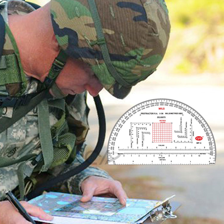 Полукруглый военный транспортир 9 дюймов, навигационный транспортир морских миль, оптовая продажа, уличный транспортир для чтения карт
