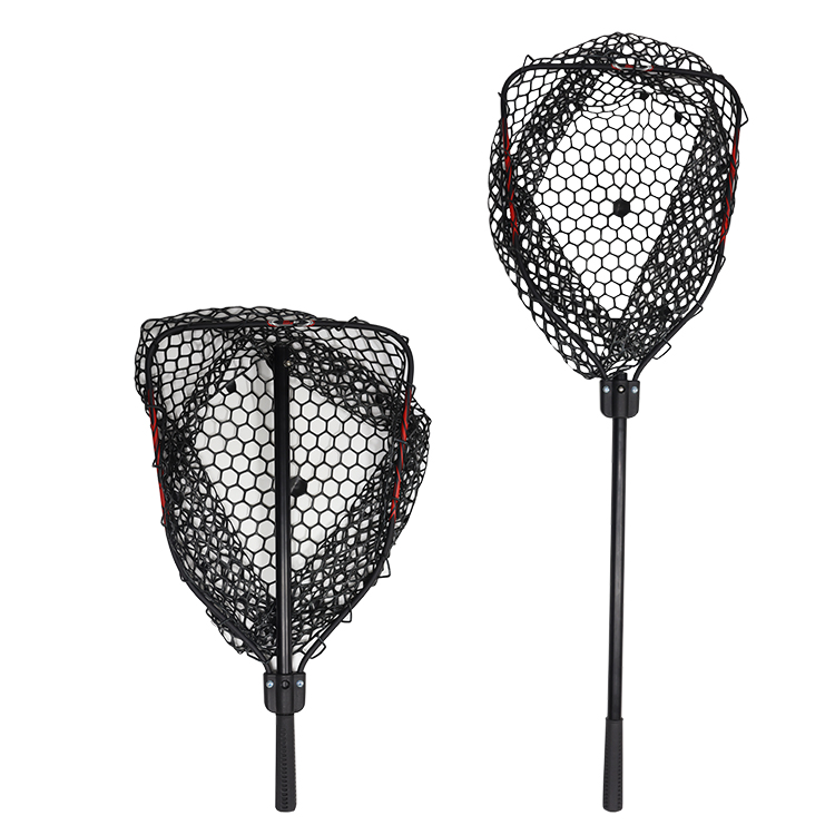 Factory direct sale can store folding dip net red blue aluminum alloy fishing net
