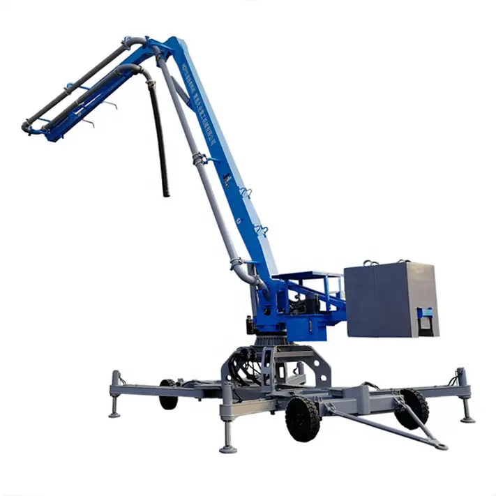 construction site concrete placing boom  mobile model with wheel