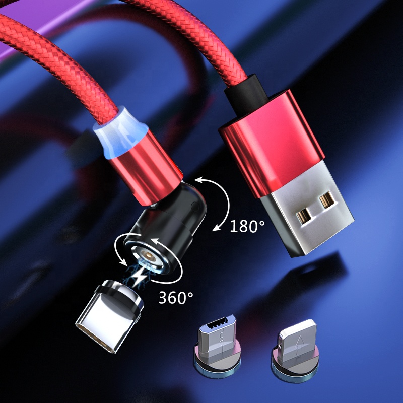 Высокое качество 540 градусов Магнитный кабель Кабель с разъемом типа C Usb зарядки 180 360 вращаться Магнитный кабель Магнит usb кабель