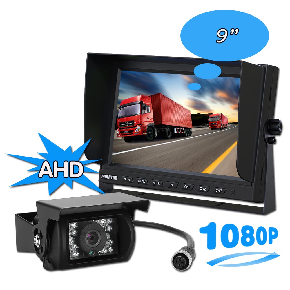 9-дюймовый AHD ЖК-монитор шины, зеркало заднего вида 1080P Автомобильный Монитор системы