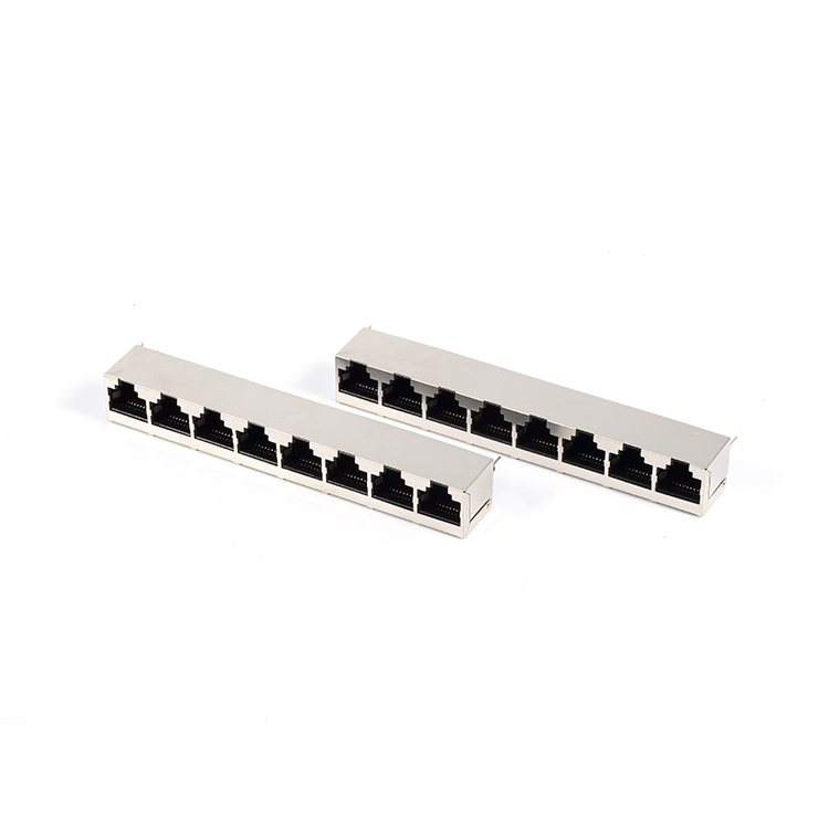 Network port socket 1*8 8-port vertical 180 degree 5224-8P8C rj45 connector female