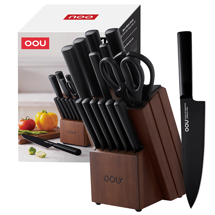 OOU Amazon топ 15 шт. окислительный антикоррозийный держатель для деревянных ножей из нержавеющей стали 8 дюймов поварской японский нож для кухни