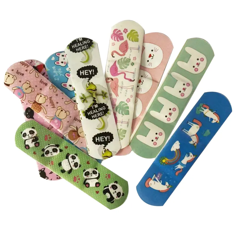 Tiritas Low-allergic cartoon plaster for kids with Panda printing finger plaster wound dressing latex-free Sterile band aids