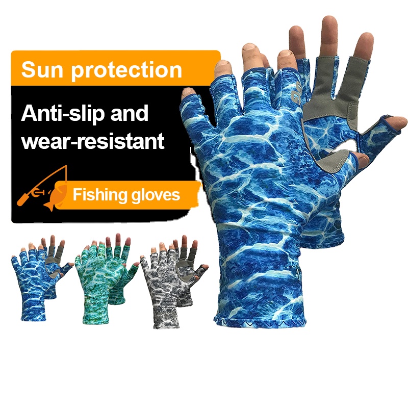 HSD Free sample custom 21 hours OEM Half finger shade boating gloves outdoor hiking fishing cycling gloves other sports gloves