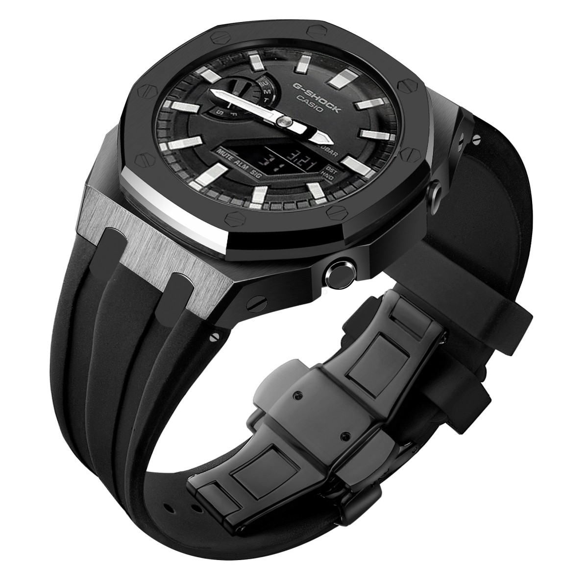 Модификационный комплект для G-Shock GA-2100 браслета из нержавеющей стали 316L, футляр из фтора, резиновый ремешок для часов Casio G-shock GA 2100