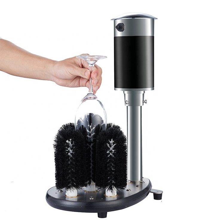Wall Mounted Glass Cup Brushes Drinking Cup Glass Washer Brush Kitchen Sink Rotating Water Bottles Cleaner