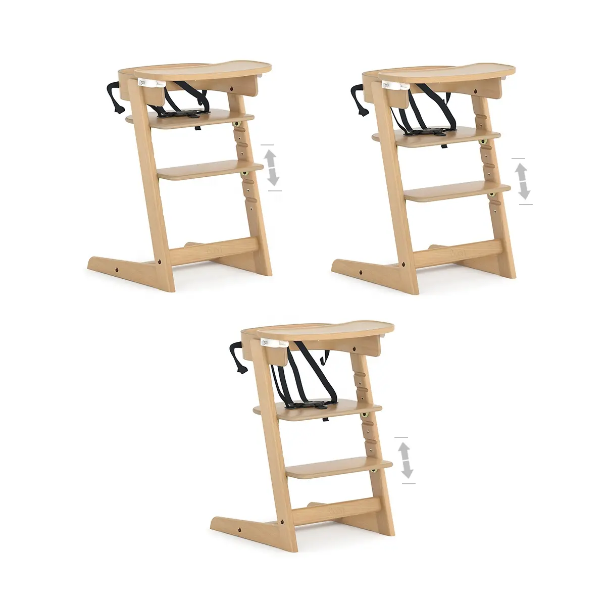 OBM Multi Function 2 In 1 Small Wooden Feeding Dining High Chair For Baby