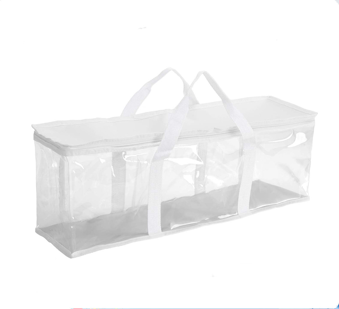Изготовленный на заказ большой емкости прозрачный мешок Tote Pvc пластиковый на молнии прозрачный мешок для хранения Cd