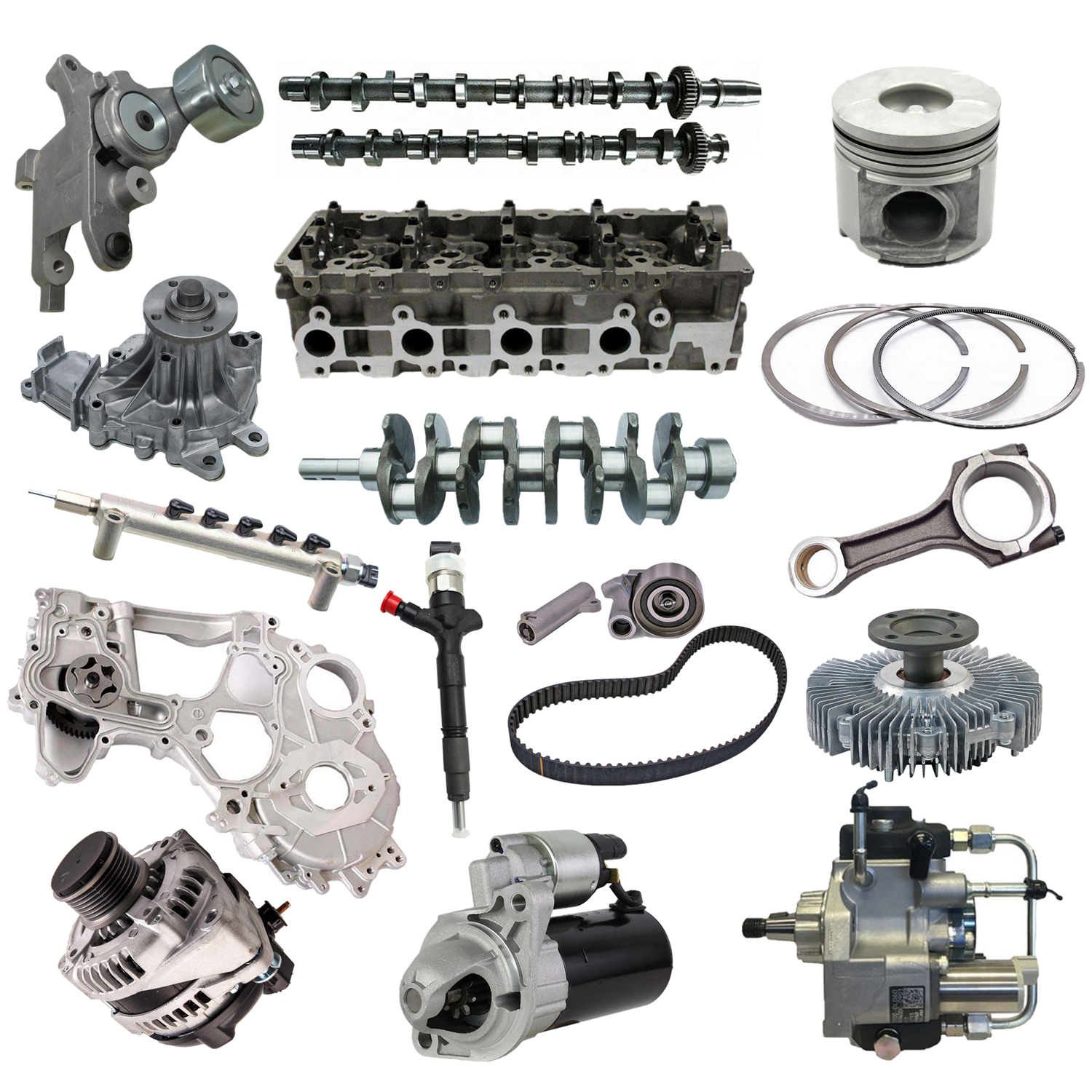 Wholesale Spare Parts Car 2KD Engine Parts alternator Camshaft Crankshaft Cylinder Oil Pump Piston Ring Injector