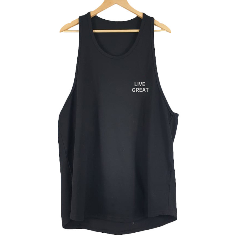 Men's Clothing Men's summer new men's Vest solid round neck sleeveless T-shirt fast dry training basketball suit fitness topMen