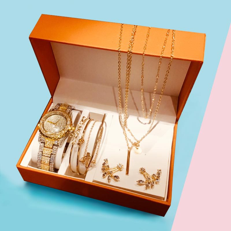 Ювелирные изделия Dr. Jewelry, Лидер продаж, комплект из 8 предметов, браслет, серьги, ожерелье, Подарочный ювелирный набор, комплект женских часов, подарки для женщин