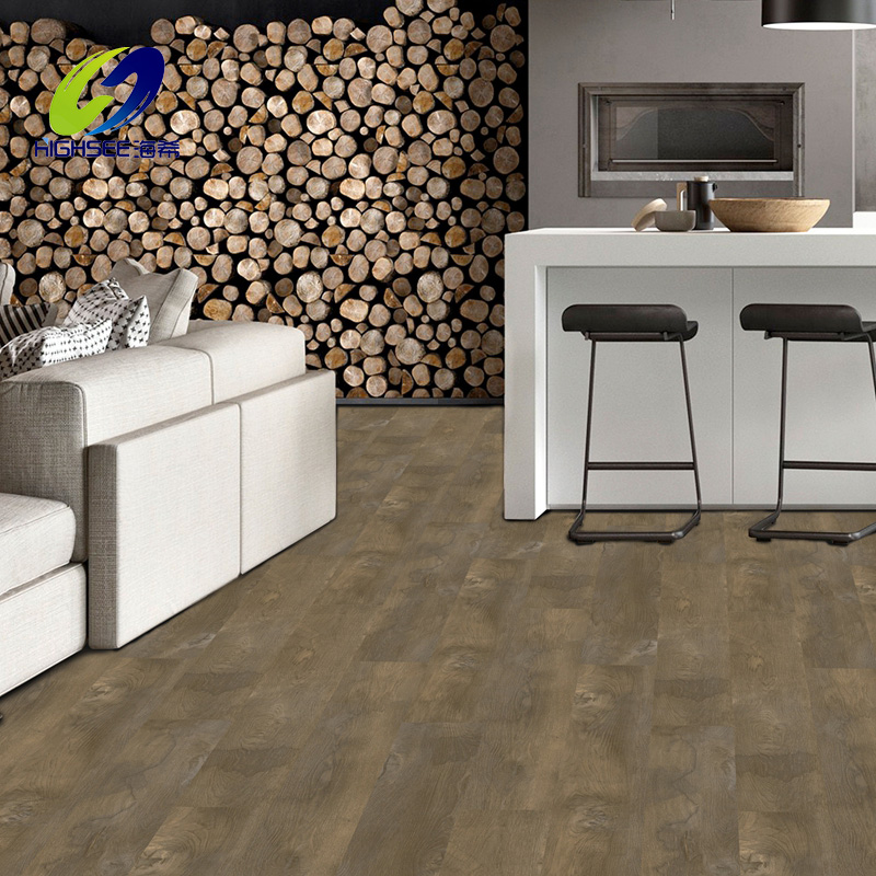 wood grain kitchen anti static vinyl plank rubber flooring fireproof