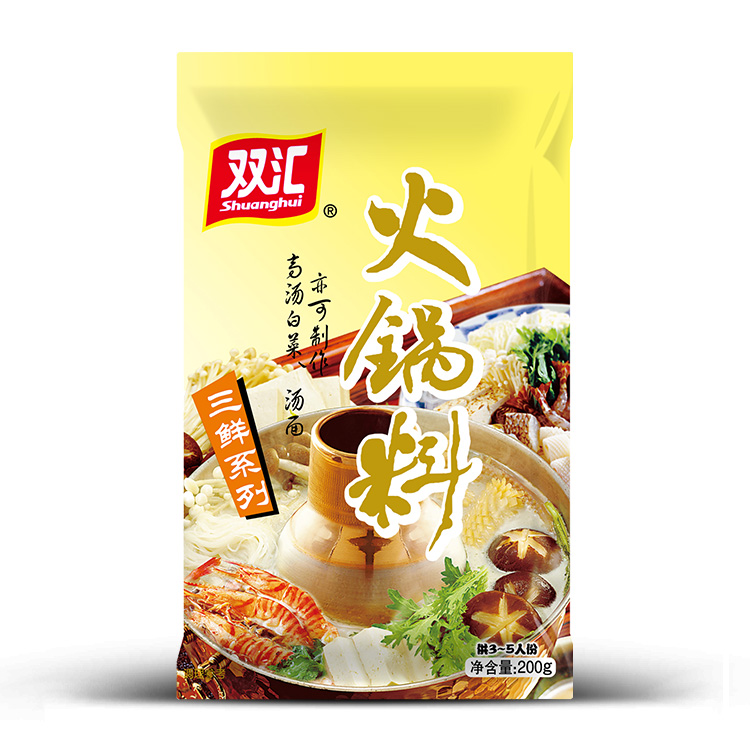 Оптовая продажа Shuanghui 200 г Sanxian косточковый бульон со смелым вкусом, горячая кастрюля, основа для супа и приправ