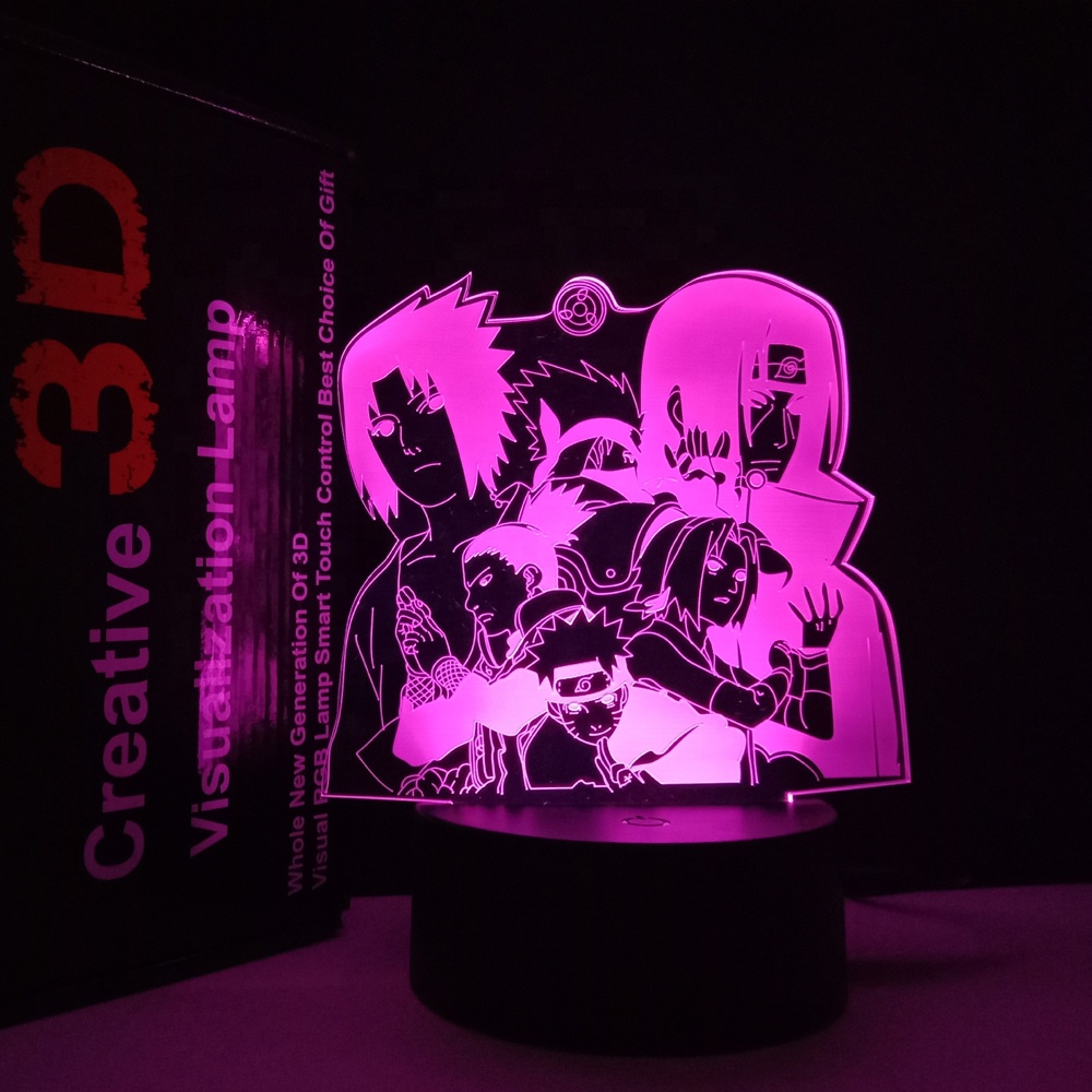 2022 Popular Anime Designs 3D Lamps Remote Control 16 LED Colors Night Light For Christmas Gift New Year Surprise