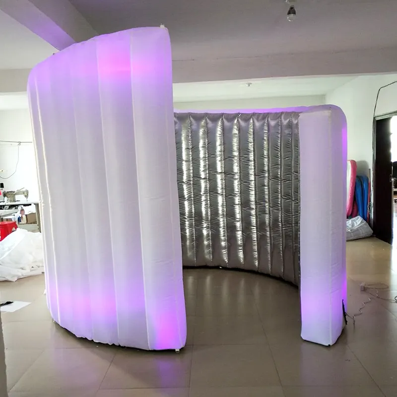 Inflatable Photo Booth Wall Hot Sale Semi Circle 360 Enclosure Booth Inflatable Photo Booth Wall With RGB LED Lights Backdrop For 360 Degree Video Booth