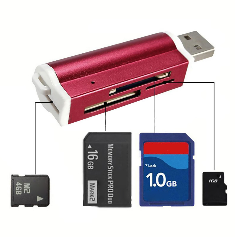 4 в 1, USB-кардридер для SD-и TF-карт