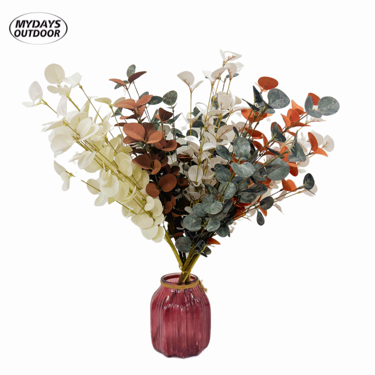 Multiple Stems Lifelike Artificial Eucalyptus Leaves Branches for Home Party Wedding Decoration