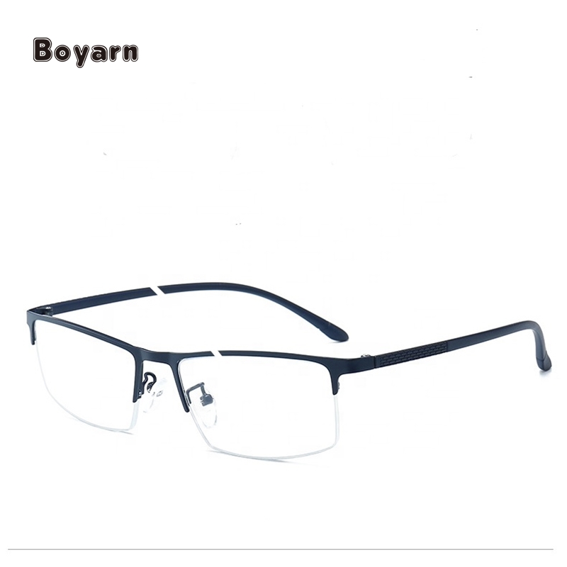 Boyarn, лидер продаж, очки для чтения с большим видением, недорогие, с полуободковой металлической оправой, с логотипом на заказ, для мужчин