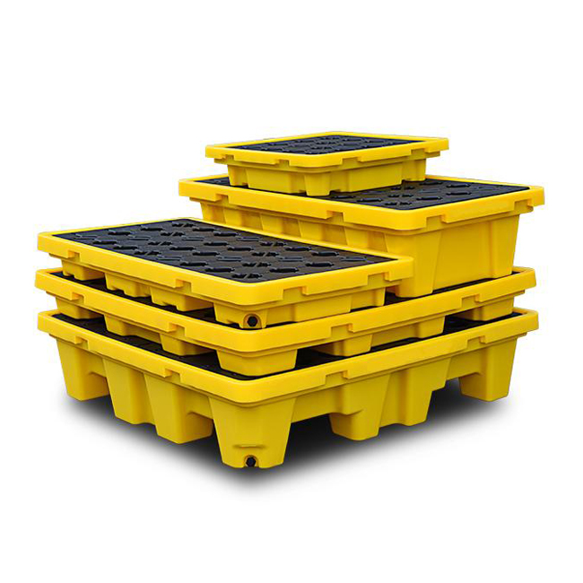 Chemical oil industry used spill plastic pallet 1300X1300X150mm