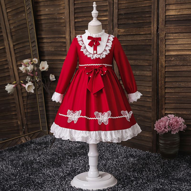 Girls dresses Christmas dress with Cotton Polyester Best Selling Monsoon Fringed Long Skirts