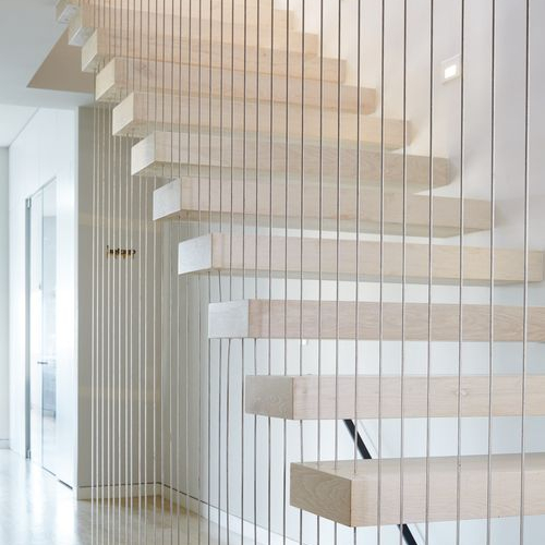 residential usage steel railing floating staircase easy installation