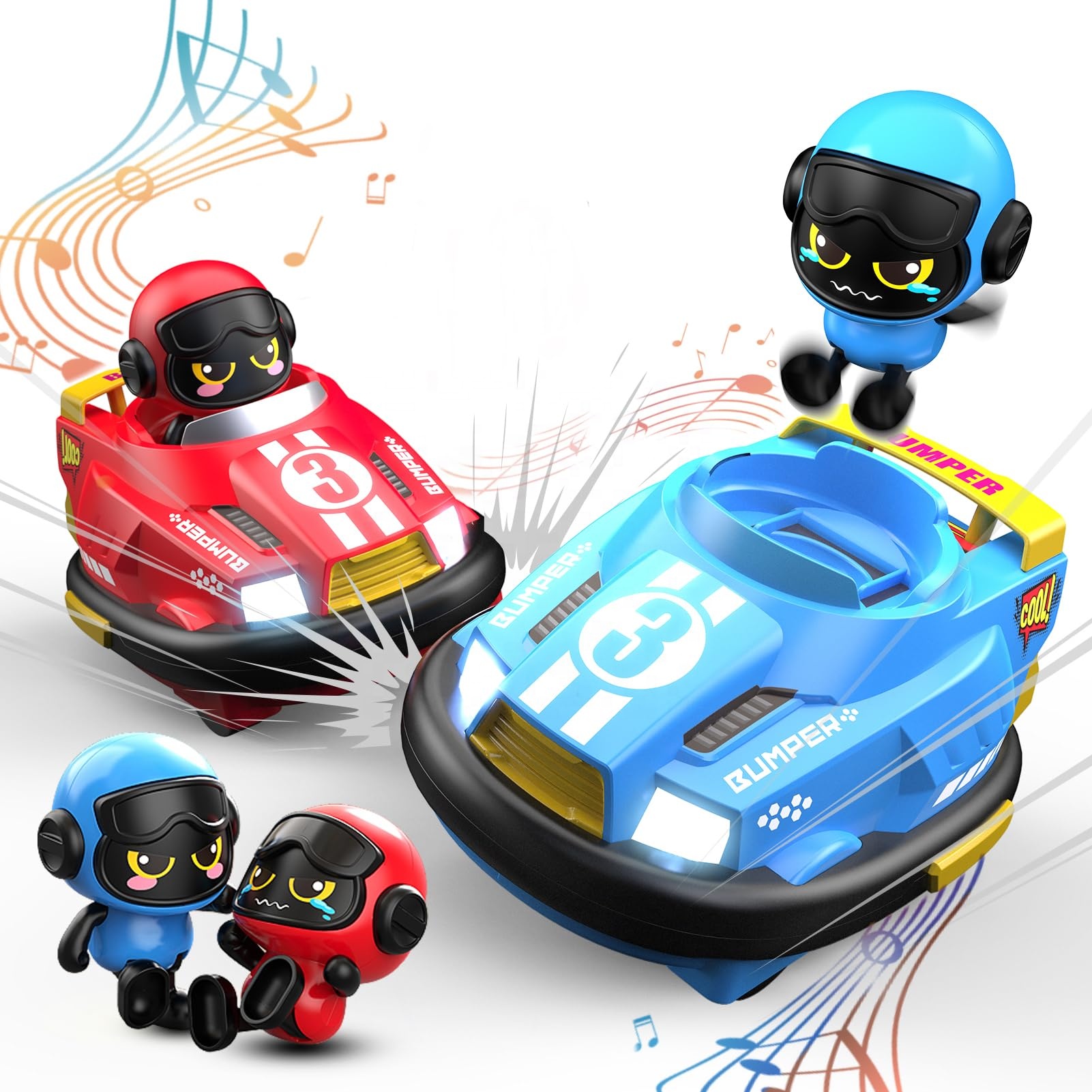 2024 2 Player RC Bumper Cars Toys Fun Versus Game Remote Control Crash Vehicle Toy Kids Novelty Radio Control Battle Car Toy