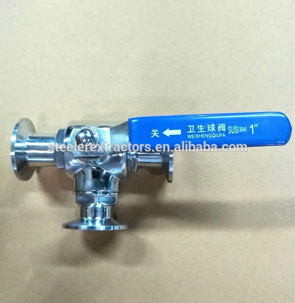 SS304 SS316L тройник тип три способ санитарно 2 "DN50 tri Зажим шаровой клапан