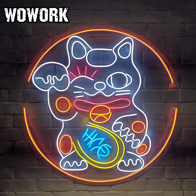 WOWORK наружная комнатная Классическая реклама настенный художественный магазин логотип гибкая трубка Светодиодная японская неоновая вывеска