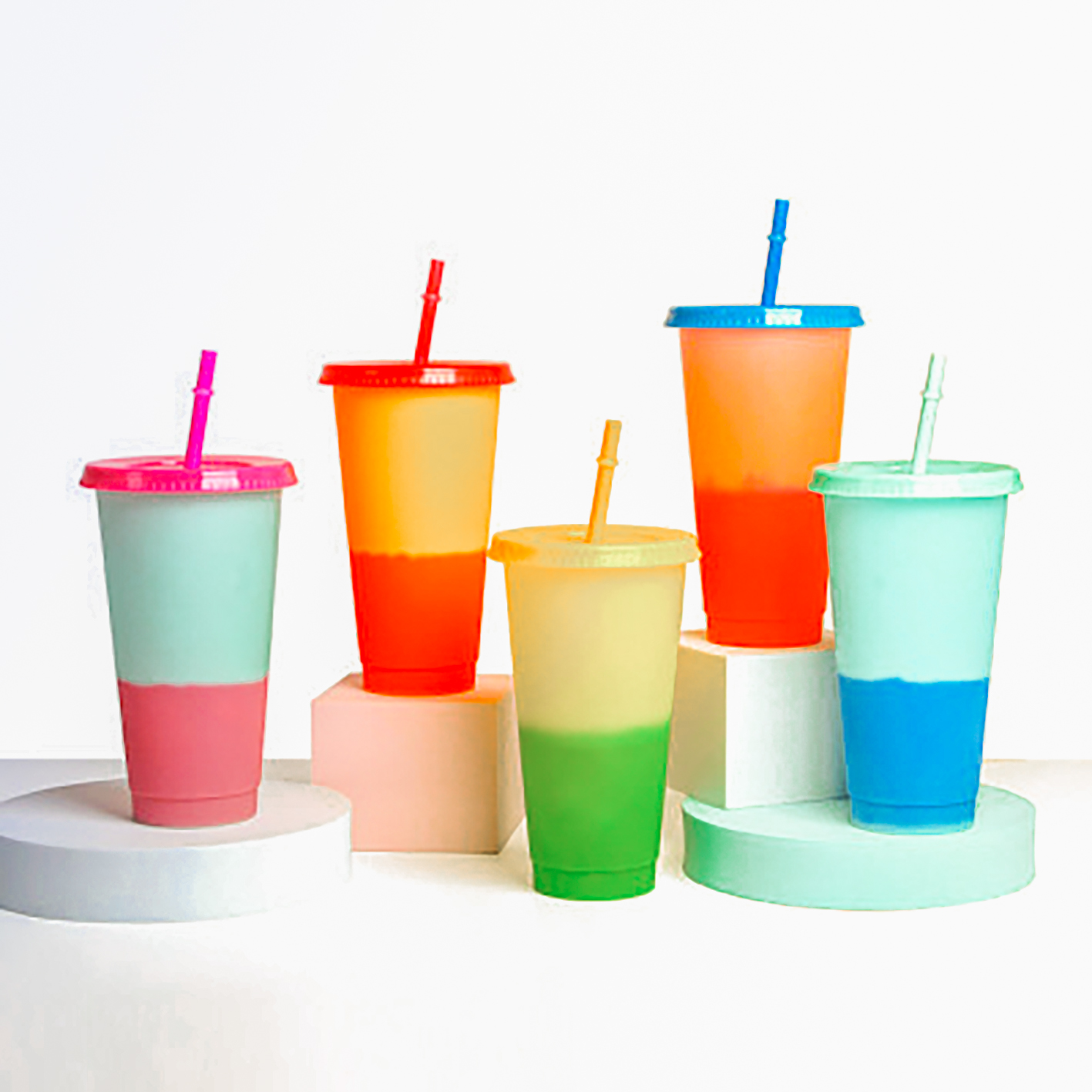 Popular Magic Cup Changes Color According To Temperature Plastic Changing Cup