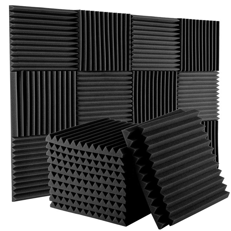 Панели из акустической пены 1X12X12 дюймов, пена для акустической обработки с наклейкой, панели с шумоподавлением для студийной записи