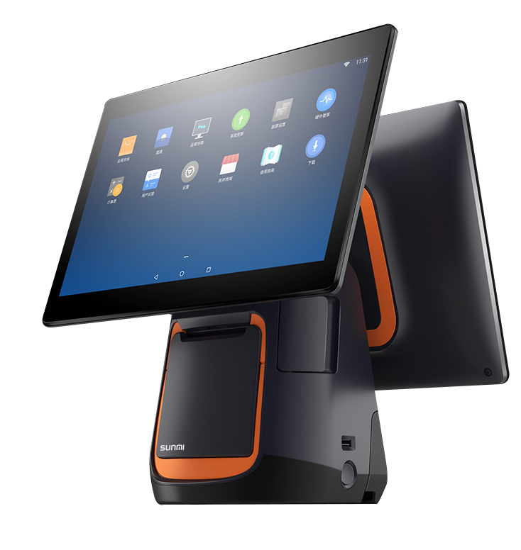 Pos-машина SUNMI T2 android со встроенным 80 мм принтером, основной экран 15,6 дюйма + клиентский дисплей 10,1 дюйма