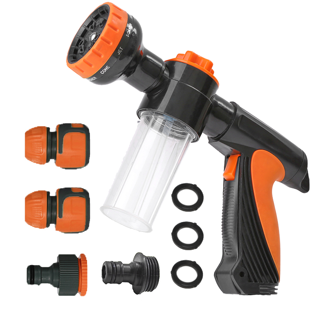 Wholesale Garden Water Gun 10 Function Plastic Foam Spray Car Wash Garden Hose Spray Water Nozzle With Garden Hose Connectors
