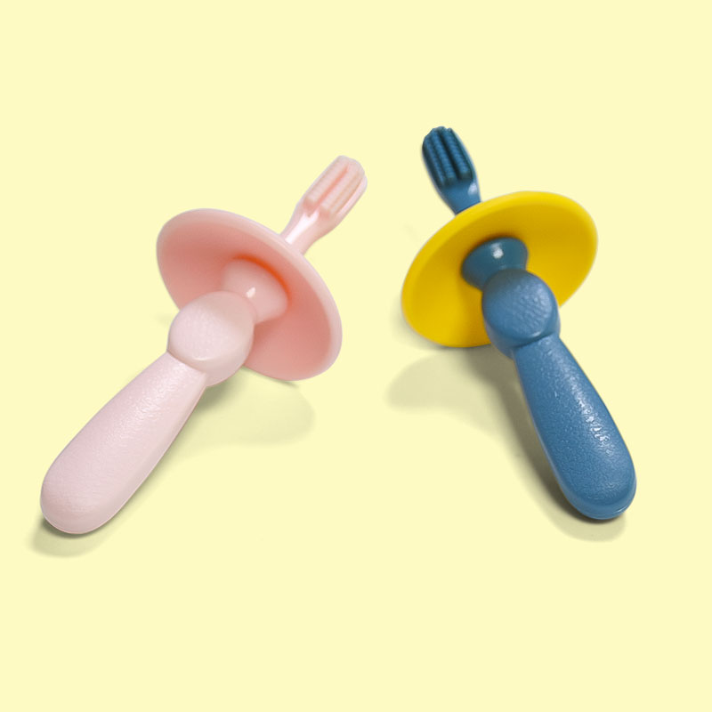 Legenday Amazon Travel Portable Baby Mushroom Teether Toothbrush Silicone Training Toothbrush Set