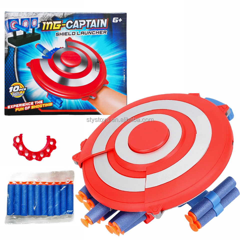 Superhero Spider Foam Dart Shooters Cosplay Shield Dart Launcher Shooting Toy for Role-play Halloween