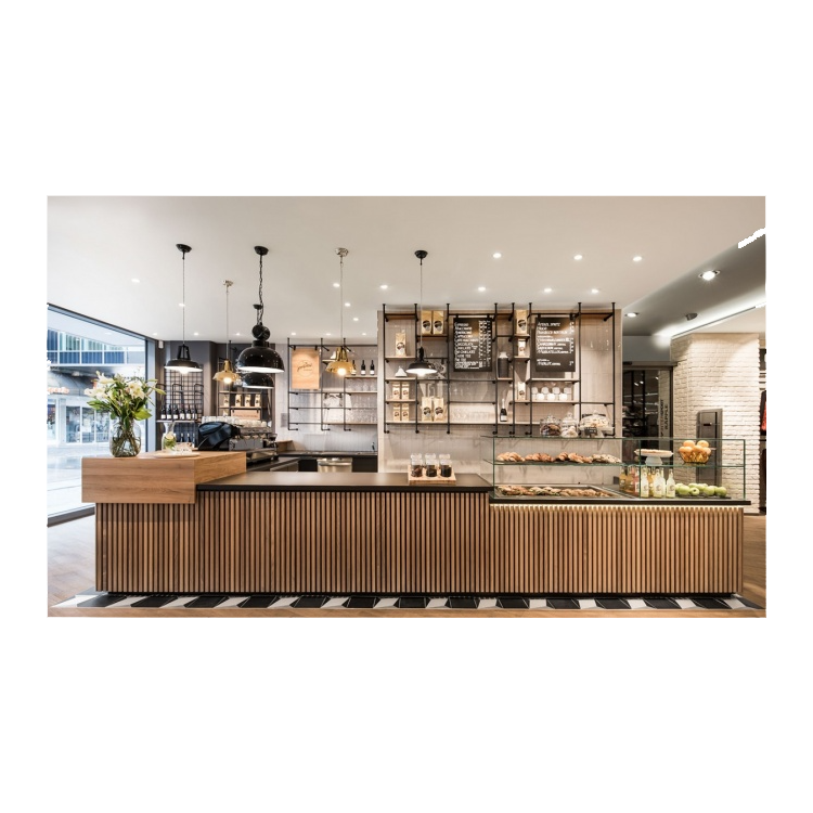 Professional custom Coffee shop counter Coffee&Bakery shop furniture design Custom wood/stainless steel/marble