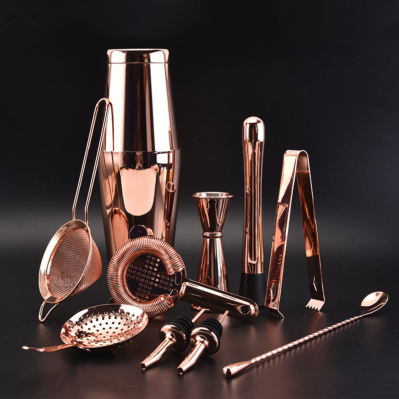 Hot Sale 304 Stainless Steel Luxury 5/7/11 Piece Sets Bars Clubs Full Home Boston Shaker Set Shaker pot
