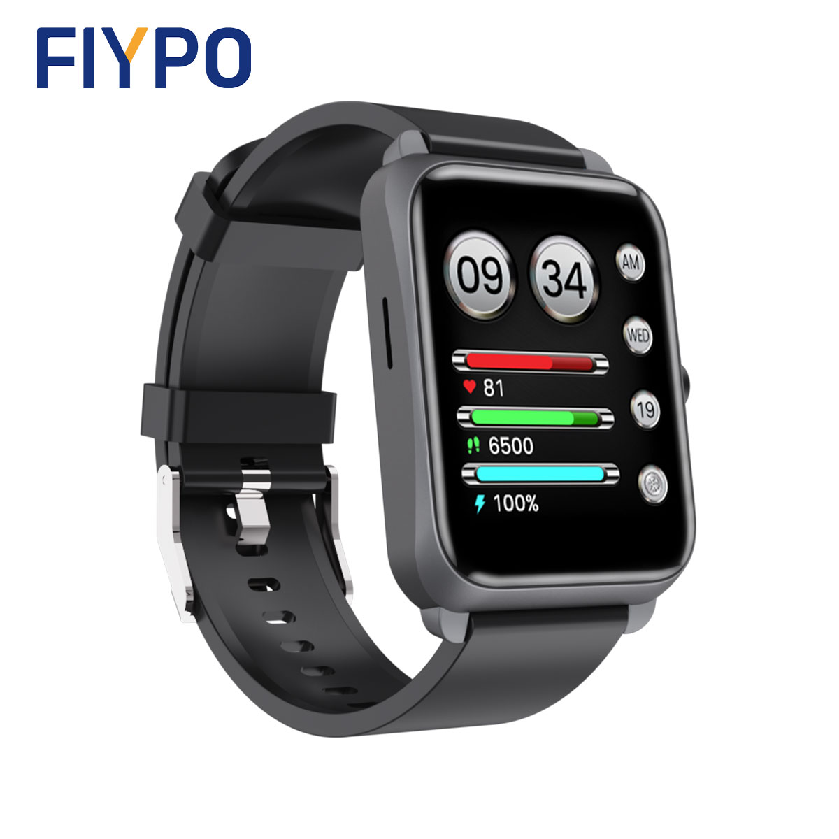 FIYPO FY16 Smartwatch 1.69 inch Full Touch Screen Fitness Tracker Temperature Smart Watch with Calling Fearture