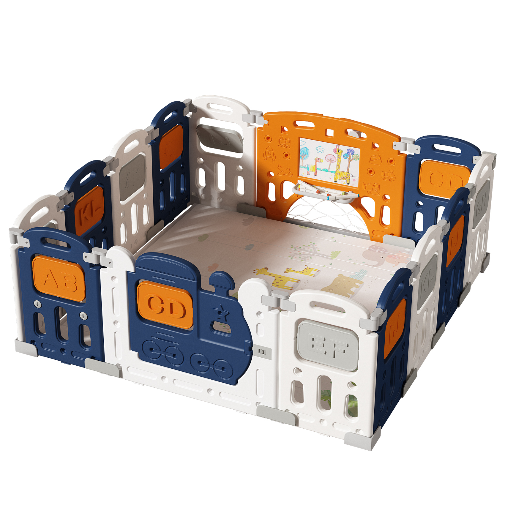 Foldable Baby Playpen Protective Indoor Children's Game Fence for Babies