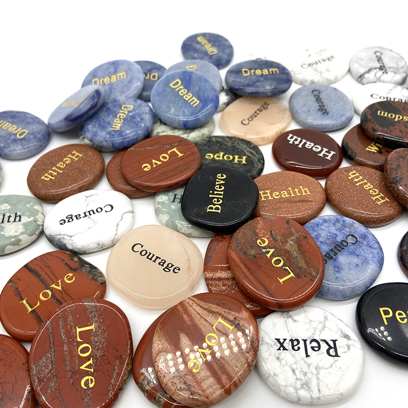 New designer fashion Engraved natural gemstone stone custom natural semi-precious stones piece