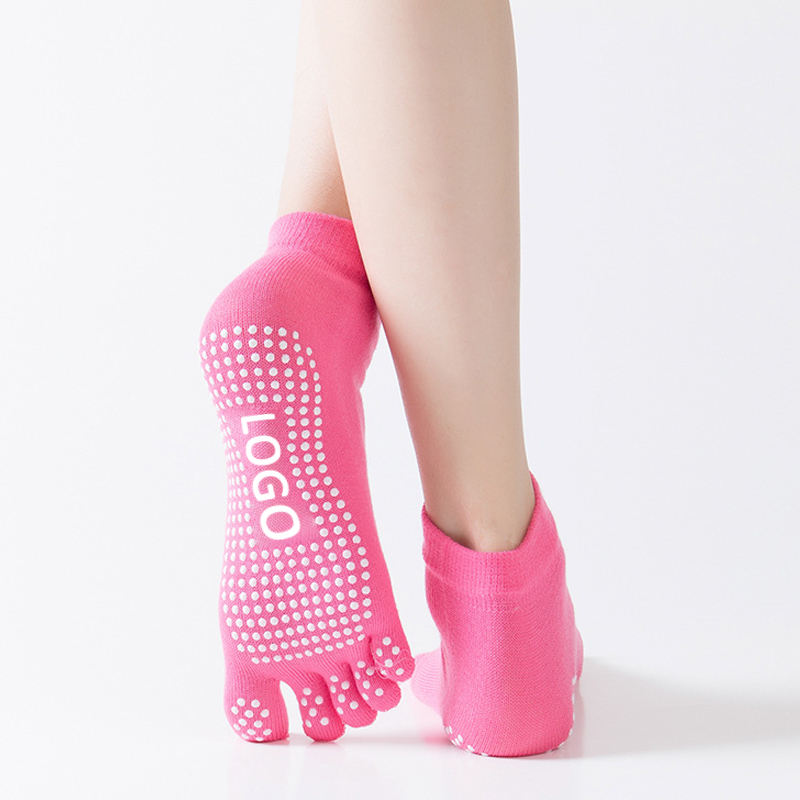 Designer Patterned 5 Fingers Ankle Anti Slip Non-slip Wholesome Yoga Gip Pilates Cotton Socks For Yoga