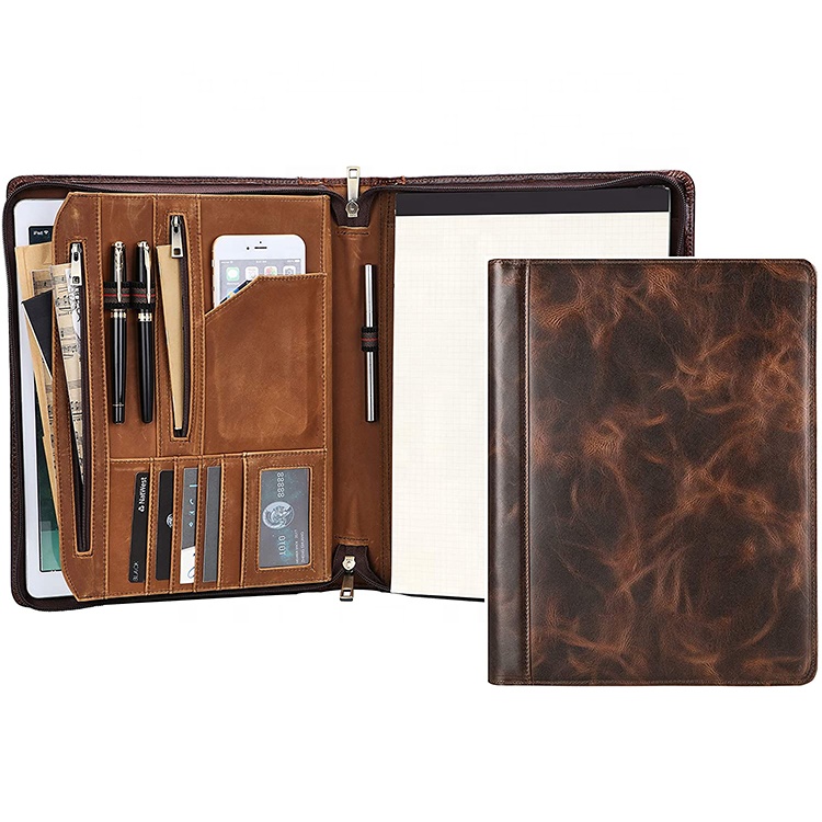 Hot Sale Deluxe Fashion Card Slots Leather Business Document Folder