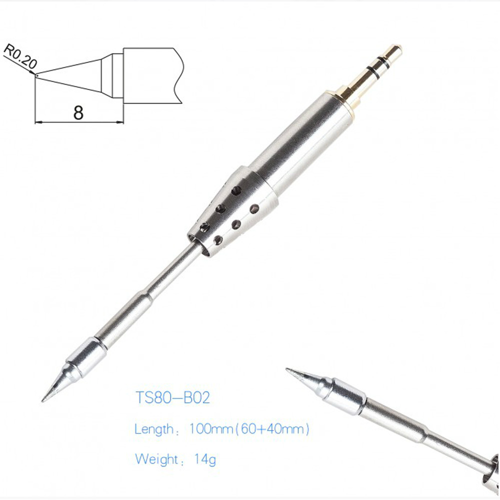 Наконечник паяльника TS B02 TS80/TS80P, сменная насадка для паяльника, бессвинцовая керамическая БЫСТРОРАЗЪЕМНАЯ нагревательная сердцевина, оригинал