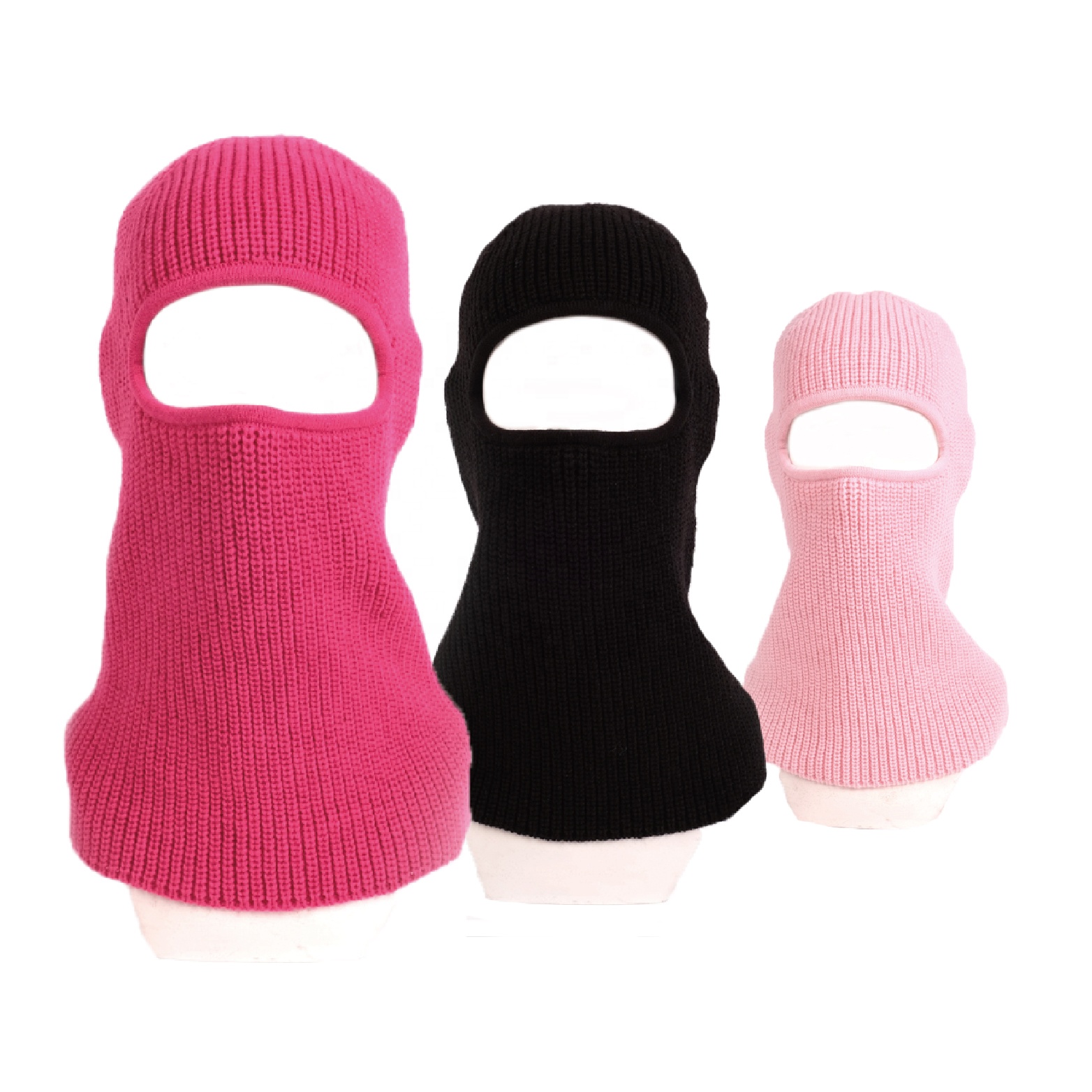 Custom Logo One Hole Embroidery Knit Ski Mask Balaclavas Hat