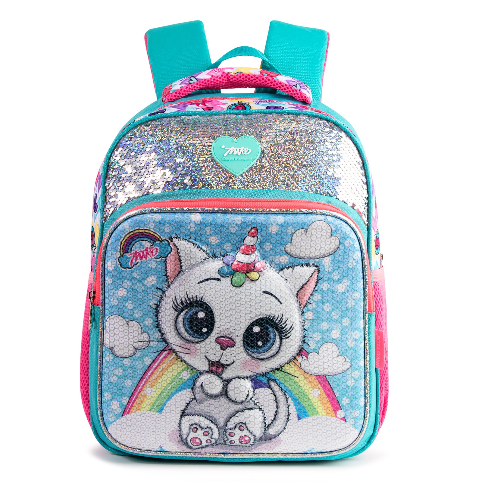 Stylish Girls Back To School Water Proof 3D Glitter Cat Unicorn Animal Children Kids Backpacks Bags